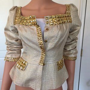 Arden B. Metallic Gold Jacket NWT